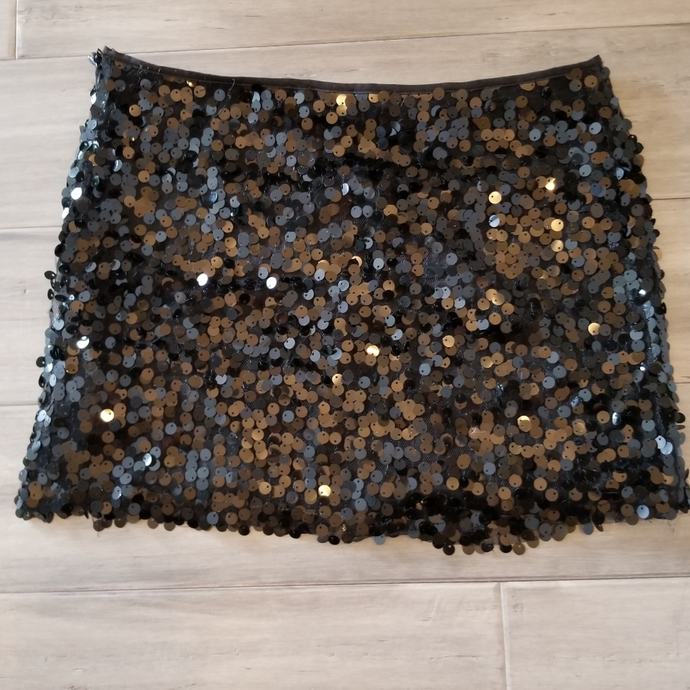 3/$15 Black sequined mini skirt